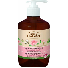 Green Pharmacy Moschusrose und Baumwolle flüssige Seife mit Spender 460 ml