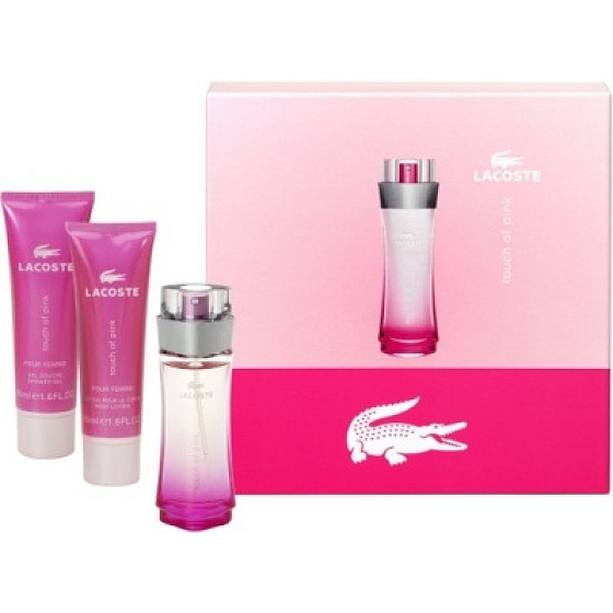 Lacoste Touch of Pink EdT 50 ml + 50 ml + 50 ml Duschgel für Frauen