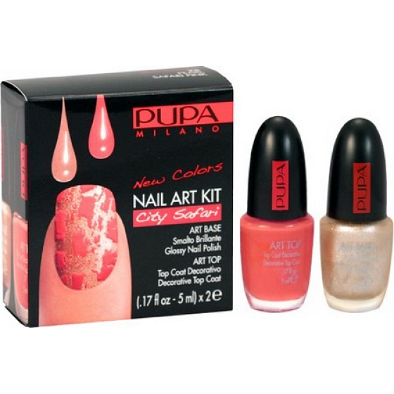 Pupa Nail Art Kit Safari Nagellack Set Farbton 25 Pearl Pink 2 x 5 ml