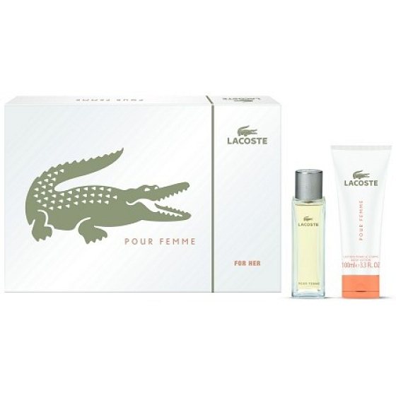 Lacoste pour Femme parfümiertes Wasser 50 ml + Körperlotion 100 ml, Geschenkset