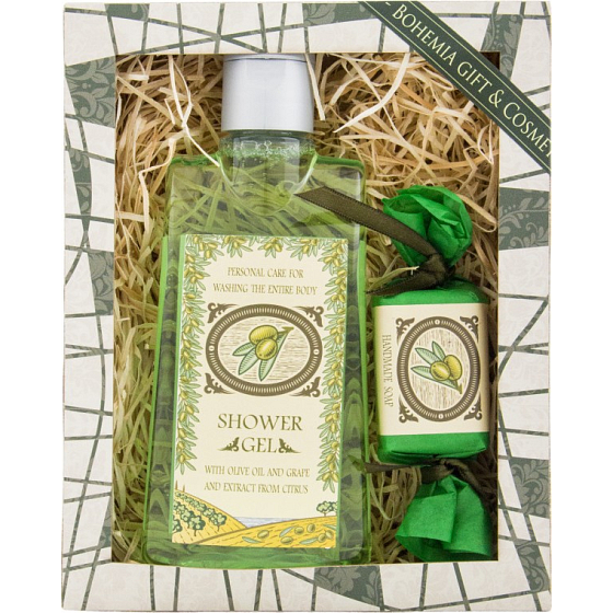 Bohemia Gifts Oliva Duschgel 200 ml + handgemachte Seife 30 g, Kosmetikset