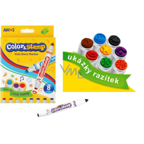 Amos Color & Stamp Marker mit 8 Farbstempeln