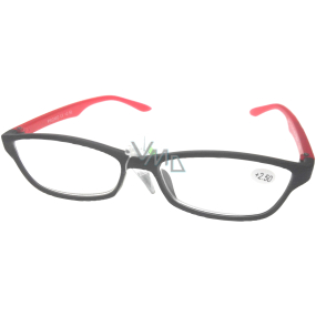 Berkeley Reading Prescription Glasses +2,50 schwarze Kunststoffrahmen, rot 1 Stück ER4133