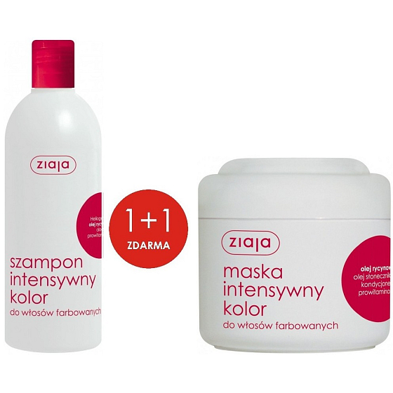 Ziaja Intensives Farbshampoo für coloriertes Haar 400 ml + Intensive Farbmaske für coloriertes Haar 200 ml, Duopack