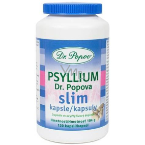 DR. Popov Psyllium Slim Ballaststoffkapseln für eine effektive und einfache Nahrungsergänzung zur Gewichtsreduktion von 120 Stück