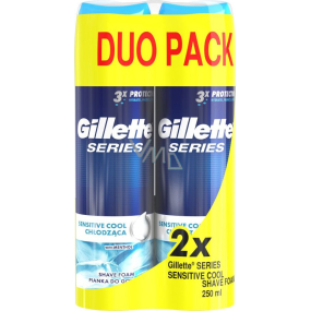 Gillette Series Sensitive Cool Rasierschaum für Männer 2 x 250 ml, Duopack