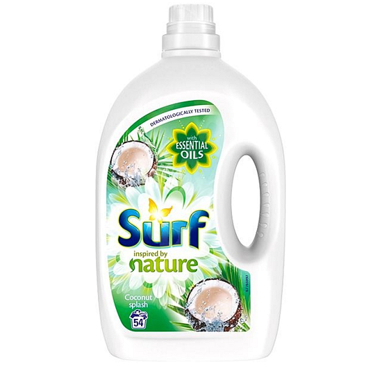 Surf Coconut Splash Waschgel universal, geeignet für weiße und farbige Kleidung 54 Dosen 2,7 l