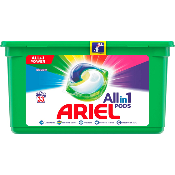 Ariel All-in-1 Pods Farbgelkapseln für farbige Wäsche 33 Stück 785,4 g