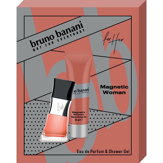 Bruno Banani Magnetic Woman Eau de Parfum 30 ml + Duschgel 50 ml, Geschenkset für Frauen