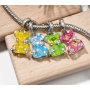 Charm Sterlingsilber 925 Bär grüner fantastischer Traum, Anhänger für Armband Tier