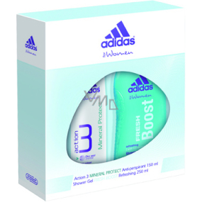 Adidas Action 3 Mineral Protect Antitranspirant Deodorant Spray für Frauen 150 ml + Fresh Boost Duschgel 250 ml, Kosmetikset