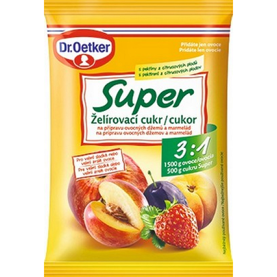 Dr. Oetker Supergelierzucker zur Zubereitung von Fruchtmarmeladen und Marmeladen 3: 1 500 g