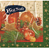 Große weiche Papierservietten 2-lagig 33 x 33 cm 20 Stück Weihnachtskerzen und Flaschen grüner Rand