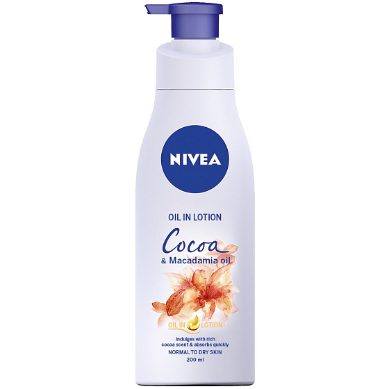 Nivea Cocoa & Macadamia Oil Körperlotion mit Ölspender 200 ml