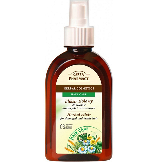 Green Pharmacy Kräuterelixier für strapaziertes und sprödes Haarspray 250 ml