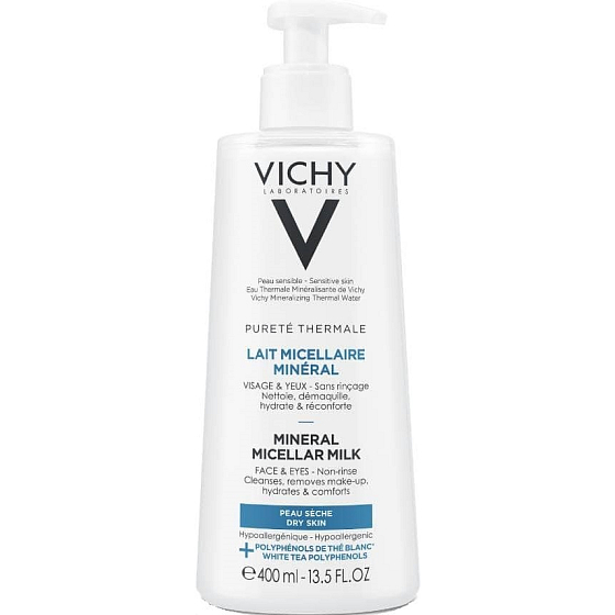 Vichy Pureté Thermale Mizellenmilch für trockene Haut 400 ml
