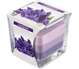 Bispol Lavender - Lavendel dreifarbige Duftglaskerze, Brenndauer 32 Stunden 170 g