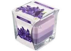 Bispol Lavender - Lavendel dreifarbige Duftglaskerze, Brenndauer 32 Stunden 170 g