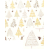 Nekupto Weihnachtsgeschenkpapier 70 x 1000 cm Weiß mit goldenen, silbernen und schwarzen Bäumen