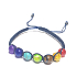 7 Chakren Heilung Perlenarmband handgefertigt gestrickt, blau, Ausgleichsperlen