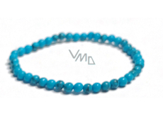 Tyrkenit blau Armband elastisch Naturstein, Perle 4 mm / 16-17 cm, Stein der jungen Menschen, auf der Suche nach einem Lebensziel
