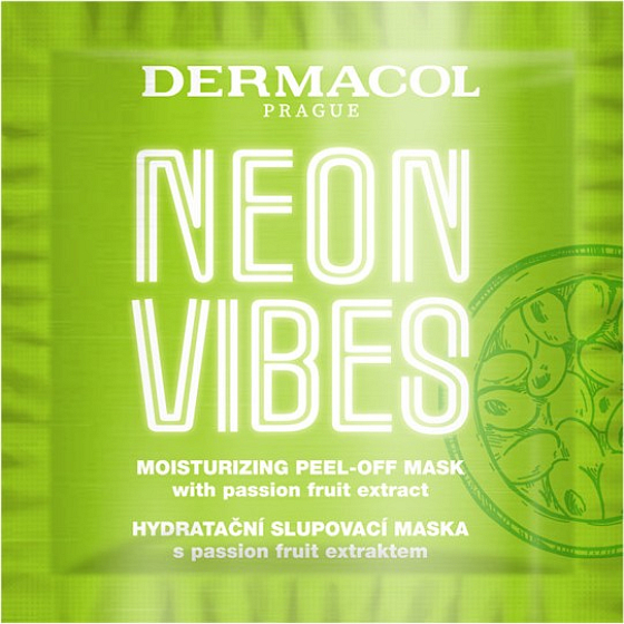 Dermacol Neon Vibes feuchtigkeitsspendende Peel-off-Maske mit Passionsfrucht-Extrakt 8 ml