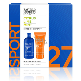 Baylis & Harding Limette und Minze Haarwäsche und Shampoo 300 ml + Duschgel 200 ml, Kosmetikset für Männer