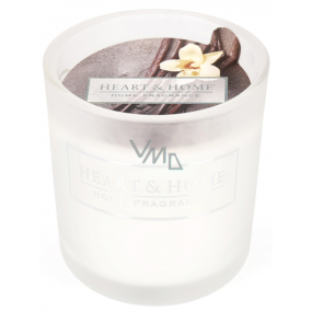 Heart & Home Schwarze Vanille Soja-Duftkerze im Glas Brenndauer bis zu 15 Stunden 5,8 x 5 cm