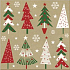 Nekupto Papierservietten 3 Lagen 33 x 33 cm 20 Stück Weihnachten beige farbige Bäume
