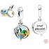 Sterling Silber 925 I Love Brazil - Brasilianischer Strand, 2in1 Reise-Armband-Anhänger