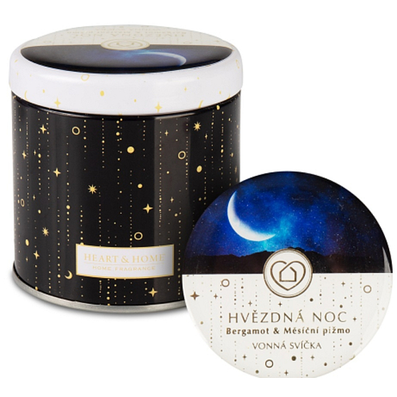 Heart & Home Starry Night Soja-Duftkerze in einer Dose brennt bis zu 30 Stunden 125 g