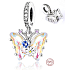 Charm Sterling Silber 925 Schmetterling - Blumen, Tier Armband Anhänger