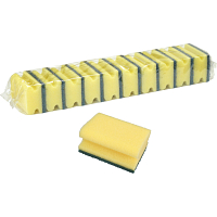 Spokar Schwamm für Geschirr mit Fingernägel-Schutz + feste Drahtbürste, 95 x 70 x 45 mm, 10 Stück im Paket