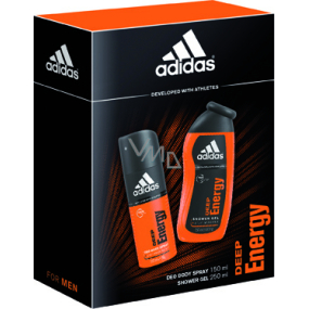 Adidas Deep Energy Deodorant Spray 150 ml + Duschgel 250 ml, Kosmetikset