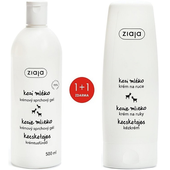 Ziaja Ziegenmilch-Duschcreme 500 ml + Ziegenmilch-Hand- und Nagelcreme 80 ml trockene Haut, Duopack