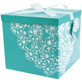 Angel Folding Geschenkbox mit Band Grün 30 x 30 x 17 cm