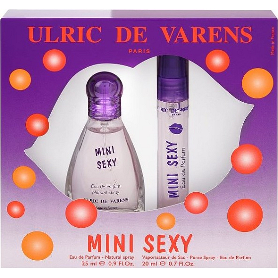 Ulric de Varens Mini Sexy Parfümwasser für Frauen 25 ml + Parfümwasser für Handtasche 20 ml, Geschenkset