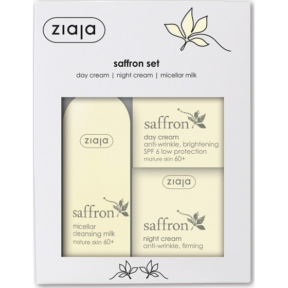 Ziaja Safran 60+ Tagescreme 50 ml + Nachtcreme 50 ml + Mizellenmilch 200 ml, Kosmetikset