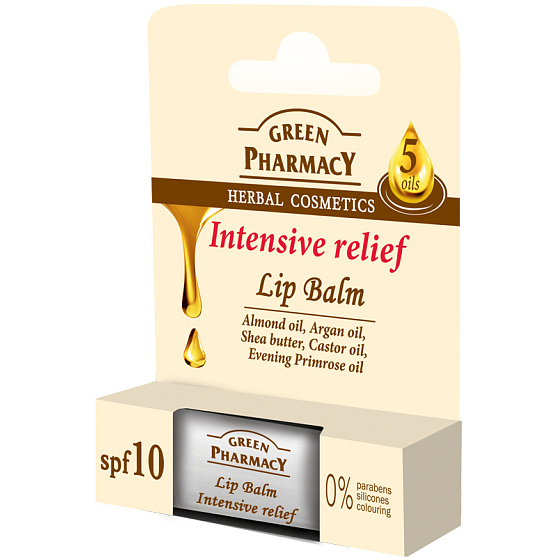 Green Pharmacy Intensive Relief 5 Öle Intensive Relief pflegende Lippenbalsam mit fünf Ölen 3,6 g