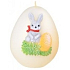 Hase II. Osterkerze Metallmatte Creme Ei 60 mm