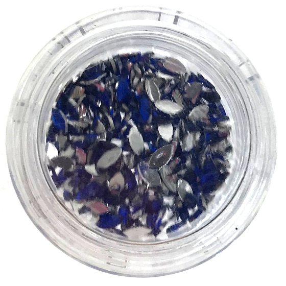 Professionelle Nageldekorationen Strasssteine fallen blau 132