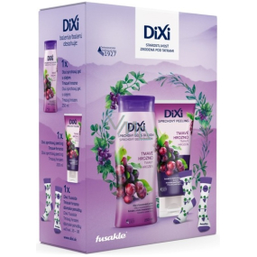 Dixi Dark Grape Duschgel mit Öl 250 ml + Duschpeeling 200 ml + Socken für Frauen Größe: 36-40, Kosmetikset