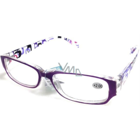 Berkeley Reading Prescription Glasses +3,5 lila Plastikseite mit Rechtecken 1 Stück MC2084