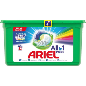 Ariel All-in-1 Pods Touch of Lenor Fresh Color Gelkapseln zum Waschen von Kleidung 33 Stück 785,4 g