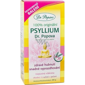 Dr. Popov Psyllium 100% original, unterstützt den richtigen Stoffwechsel von Fetten und induziert ein Sättigungsgefühl, lösliche Ballaststoffe 200 g