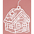 Gehäkeltes Haus zum Aufhängen 10 cm