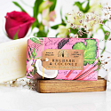 English Soap Rhubarb & Coconut - Rhabarber und Kokosnuss natürliche parfümierte Toilettenseife mit Sheabutter 190 g