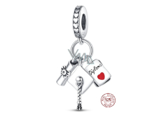 Charm Sterling Silber 925 Graduation - Kappe, Diplom Pergament, 3in1 Graduate Anhänger Armband