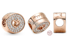 Charme Sterling Silber 925 Rose - Happy Anniversary, Liebesarmband Bead