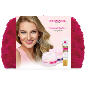 Dermacol Collagen Plus Intensive Rejuvenating intensiv verjüngende Tagescreme 50 ml + Nachtcreme 50 ml + intensiv verjüngendes Serum 12 ml + Kosmetiktasche, Kosmetikset für Frauen